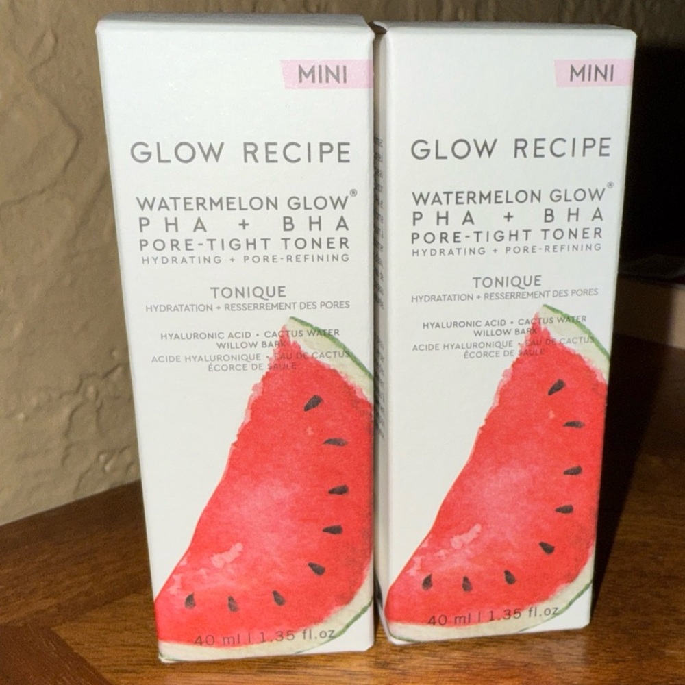 Glow Recipe Watermelon Glow PHA + BHA Pore-Tight Toner 1.35 oz Set of 2 NEW